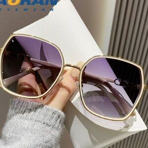 Gold and Purple Women's Sunglasses